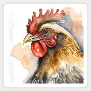 Water colour hen Sticker